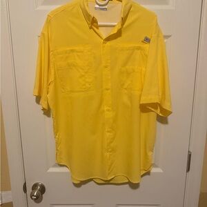 Columbia Tamiami PFG Men's Bright Yellow Casual Shirt